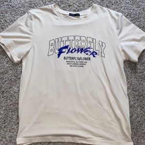 Romwe  cream, butterfly, lover  graphic T-shirt